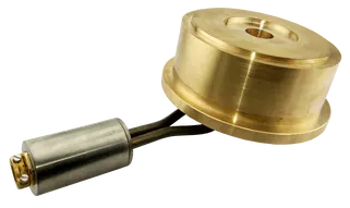 Cast-in brass plate heater